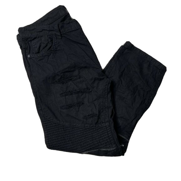 smoke rise 44 X 32 new black mens moto zipper deni - Picture 6 of 7